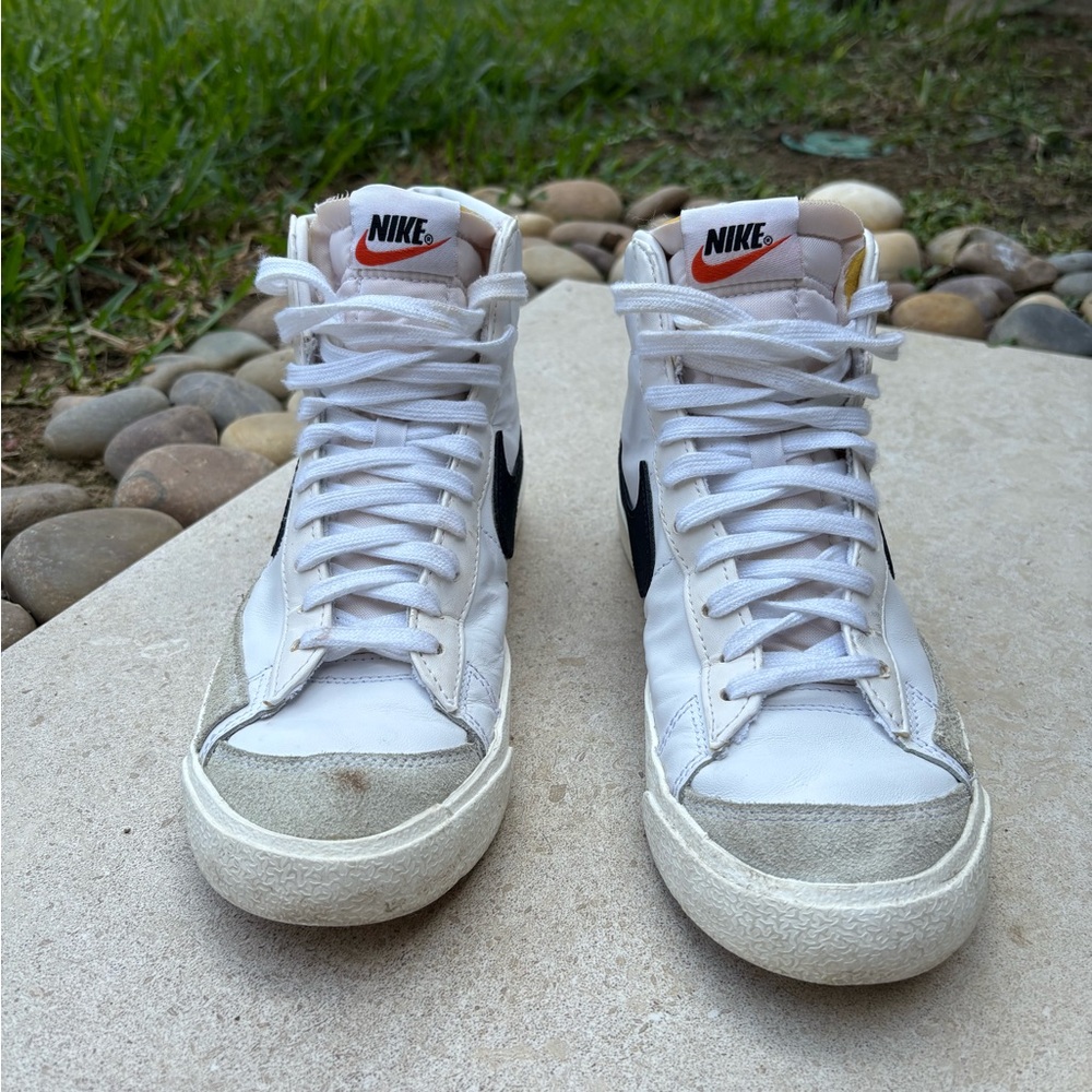 Nike Blazers White and Black High-Top Sneakers